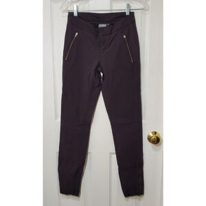 Athleta Ankle Pants Women’s Size 0 Brown | Stretch Skinny Fit Athleisure Zip Hem